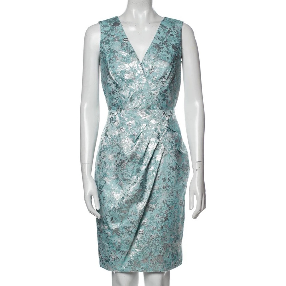 Carmen Marc Valvo Collection blue and silver dress size 2